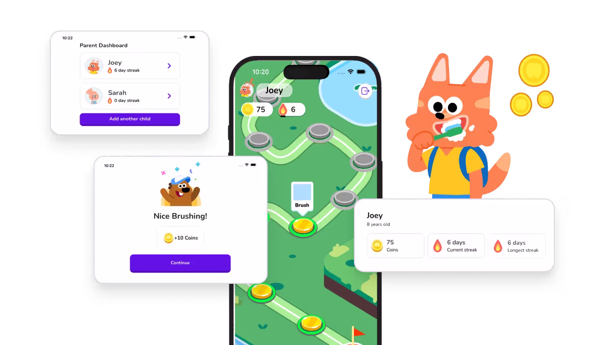Children using the My Dental Buddy app