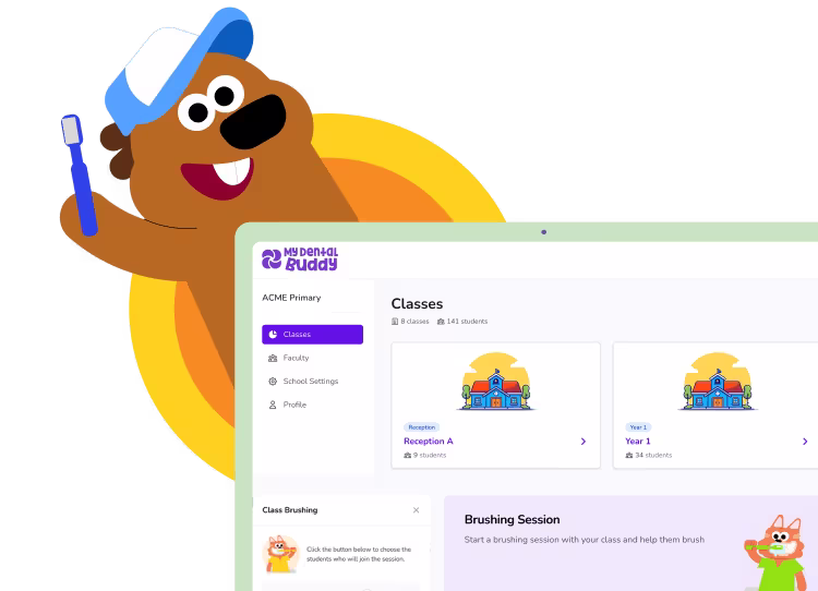 image of school brushing