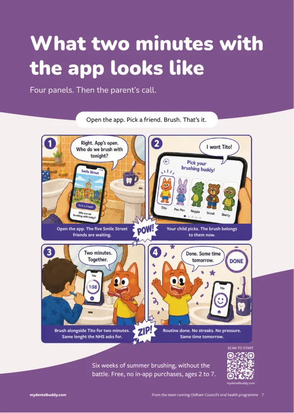 Inside the booklet: what two minutes with the app looks like